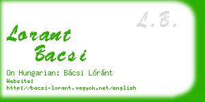 lorant bacsi business card